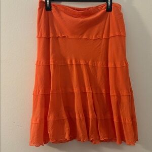 Vibrant Coral Tiered Skirt